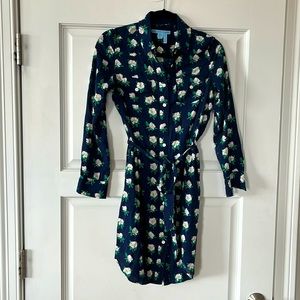 Draper James Navy magnolia shirt dress dress, size 2